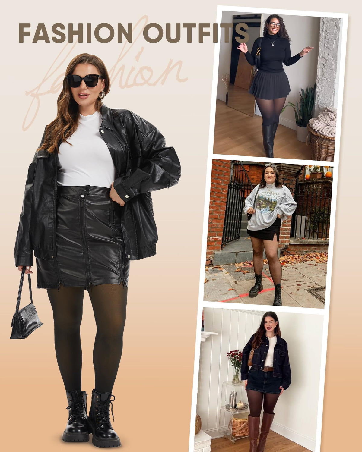 Fleece Lined Tights Women - Thermal Pantyhose for Winter Warm Thick Stockings with High Waist Fake Translucent Leggings Translucent Black Small-Medium 🍁 All In One Marketplace Canada