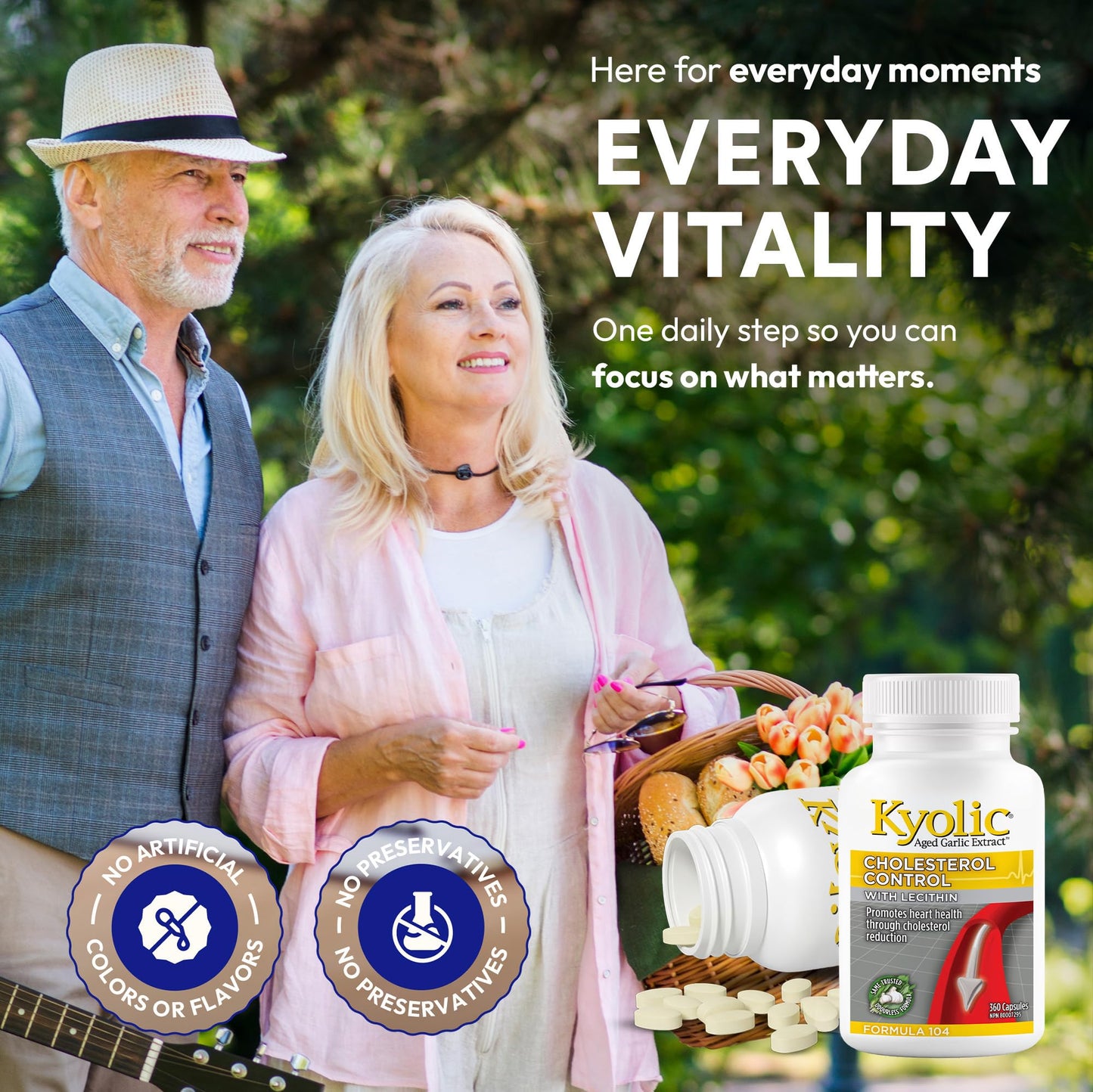 Kyolic Formula 104 Aged Garlic Extract, Odourless Garlic, 360 Capsules Kyolic