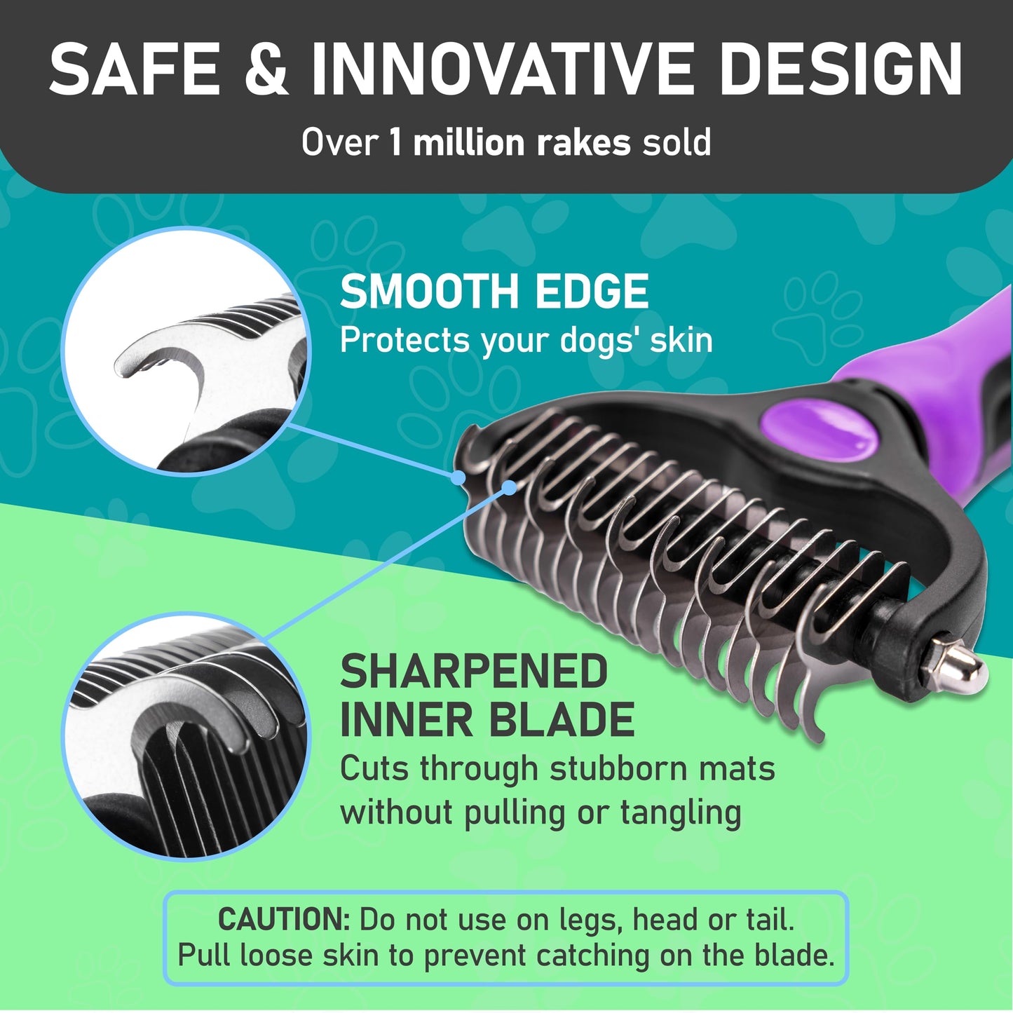 Maxpower Planet Pet Grooming Brush - Double Sided Shedding, Dematting - Undercoat Rake for Dogs - Dog Grooming Brush - Deshedding Brush for Dogs - Dog Brush, Cat Brush, Reduce Shedding by 95%, Purple