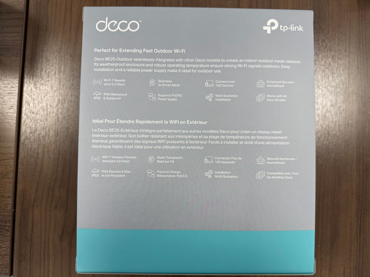Deco BE25-Outdoor BE5000 WiFi 7 Mesh Extender, IP65, 1-Pack
