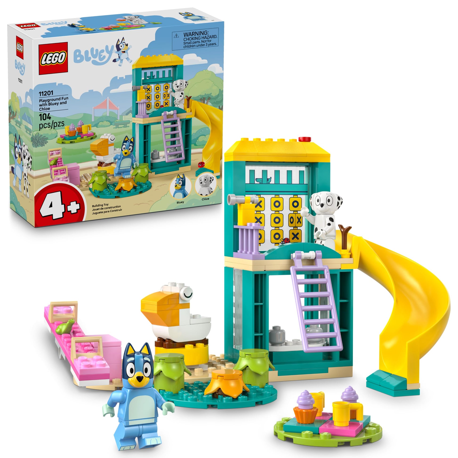 LEGO Bluey Playground Fun with Bluey and Chloe - Building Toy for Kids - Sensory Toy for Pretend Play - Includes Bluey and Chloe Minifigures - Birthday Gift Idea for Girls and Boys 4 and Up - 11201 LEGO