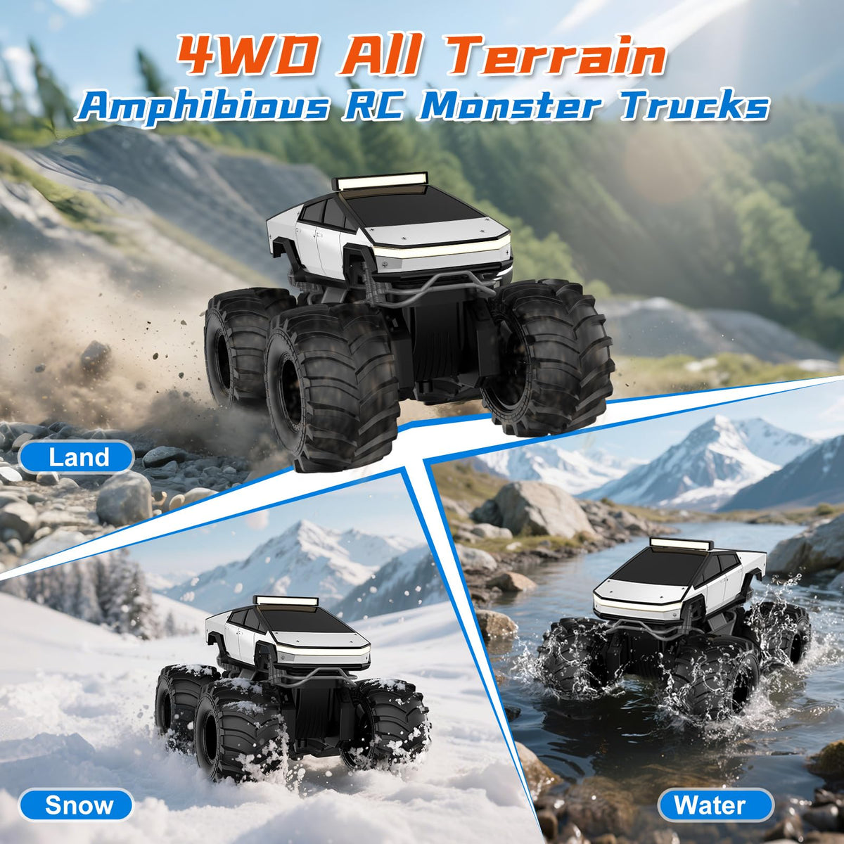 Amphibious Remote Control Car, 1:18 Monster Truck Toys for Boys RC Cars 🍁 All In One Marketplace Canada