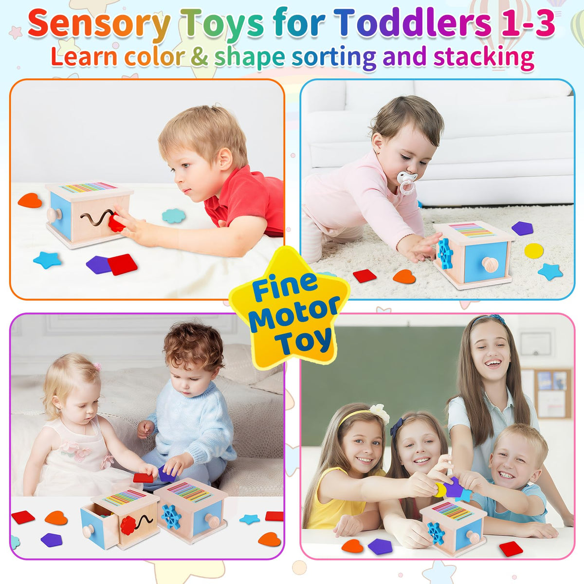 FCSONU Toddler Montessori Shape Coin Box Toys for 1 2 3 Year Old Girls Boys 🍁 All In One Marketplace Canada