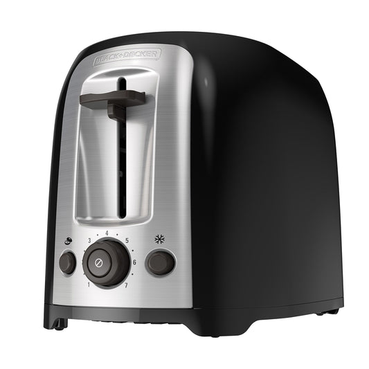BLACK+DECKER 2-Slice Extra Wide Slot Toaster, Classic Oval, Black with Stainless Steel Accents, TR1278B - Available at All In One Marketplace Canada