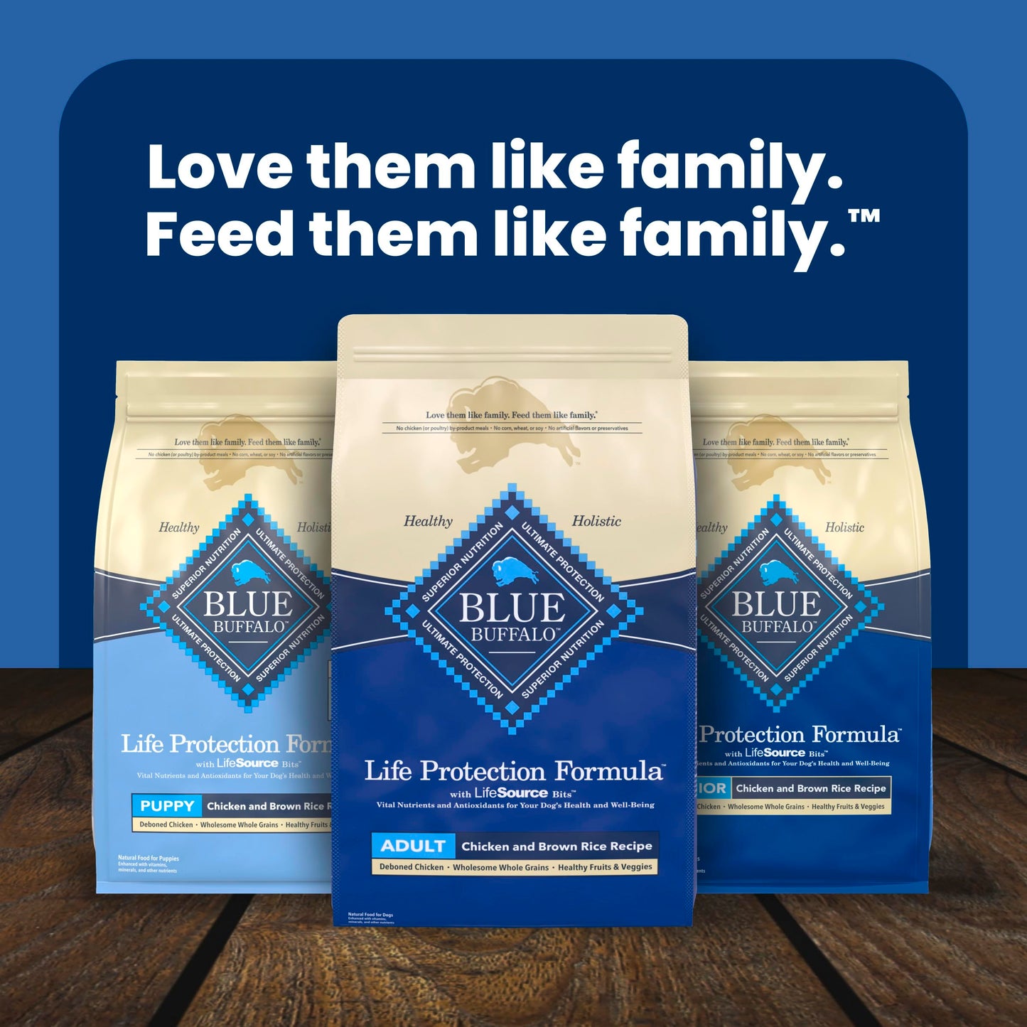 Blue Buffalo Life Protection Formula Chicken & Brown Rice Adult Dry Dog Food, Supports Immunity with Antioxidant-Rich LifeSource Bits, Promotes Healthy Muscle Development, 2.7kg/6lbs