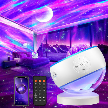 Northern Lights Projector Galaxy Projector with 300+ Light Effects, LED Star Projector for Bedroom Aurora Light, Remote Control, 15 White Noises, Bluetooth Speaker Galaxy Light Gifts for Kids Adults - Available at All In One Marketplace Canada