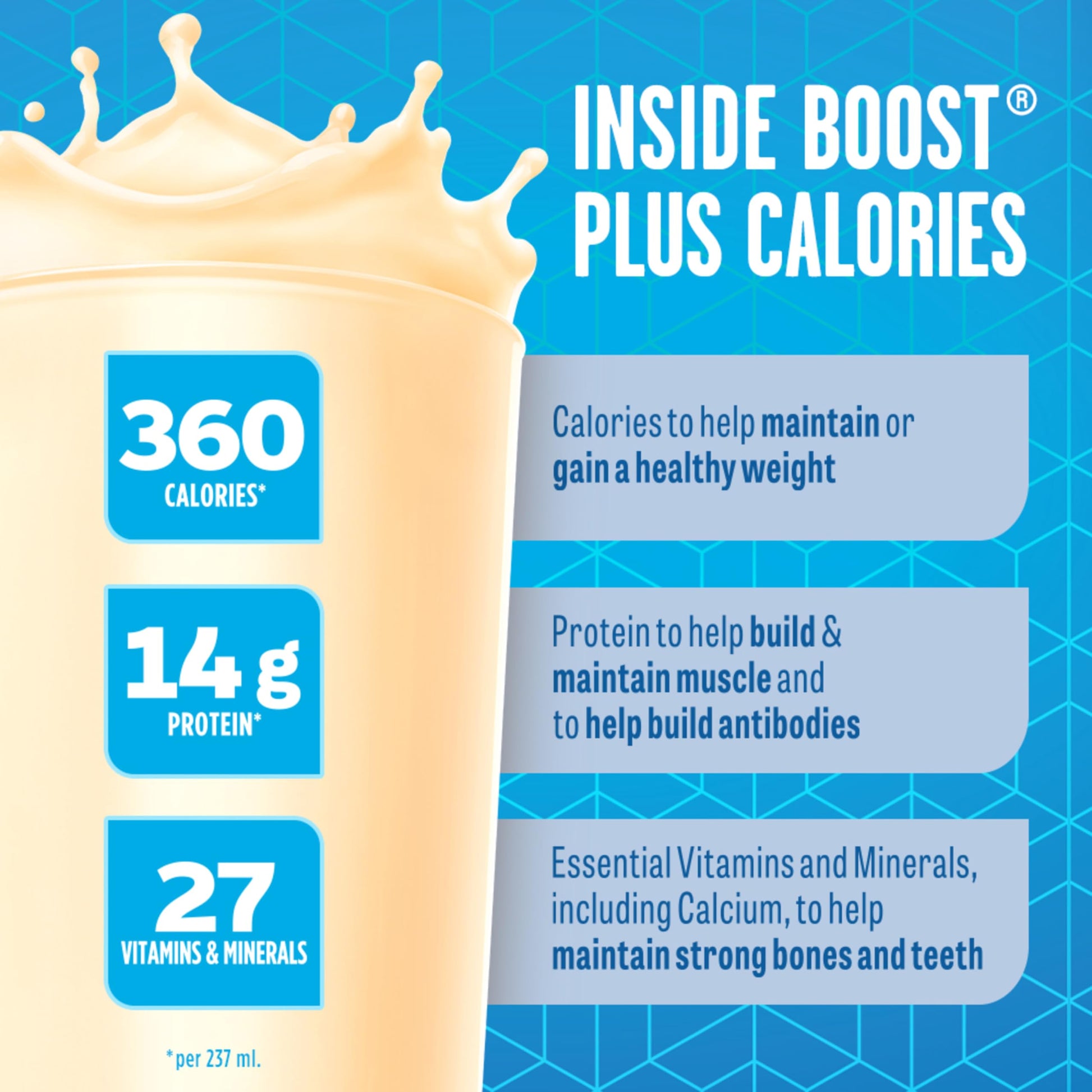 BOOST PLUS Complete Nutrition Drink, Vanilla Flavor, 4 Case Pack (6x237ml Bottles)