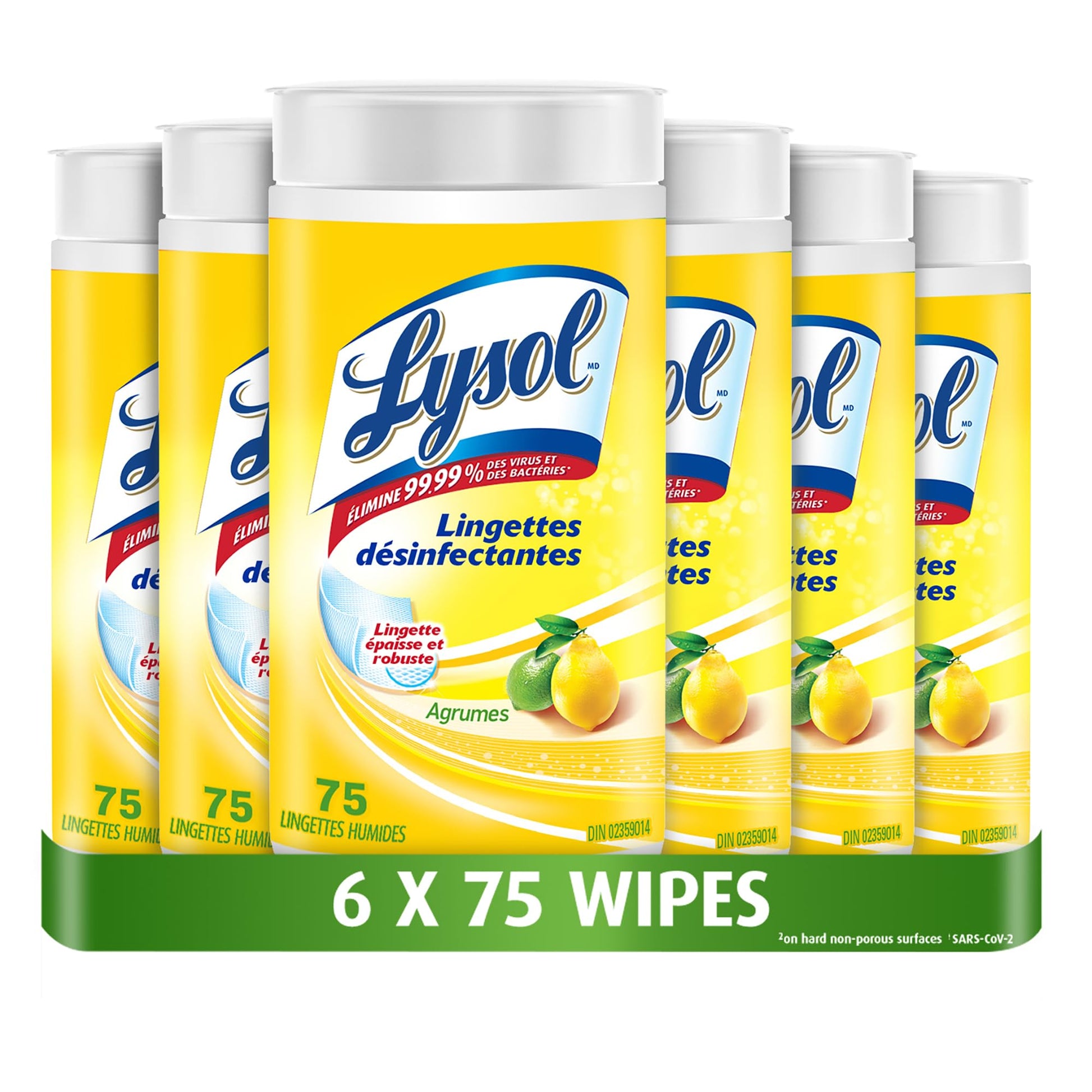 Lysol Thick Strong Disinfecting Wipes, 6 X 75 ct
