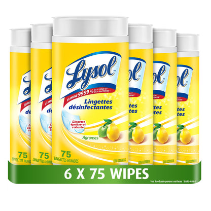 Lysol Thick Strong Disinfecting Wipes, 6 X 75 ct