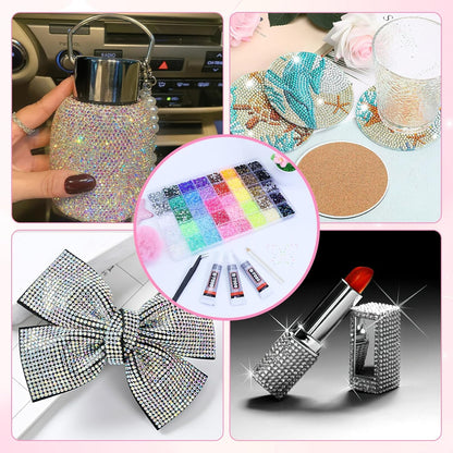 42 Colors 32000Pcs Jelly Rhinestones Bedazzling Kit, 3mm Multicolor Flatback Gems for Crafting, Bedazzle Kit with Tweezers Pen 3Pcs B7000 Glue for Clothes Book Shoes Nails Art Makeup - Available at All In One Marketplace Canada