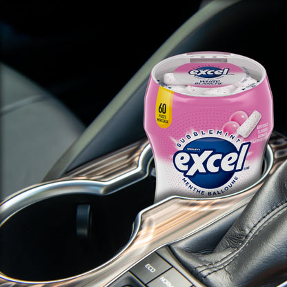EXCEL White, Bubblemint Flavoured Sugar Free Chewing Gum, 60 Pieces, 6 Bottles - Available at All In One Marketplace Canada