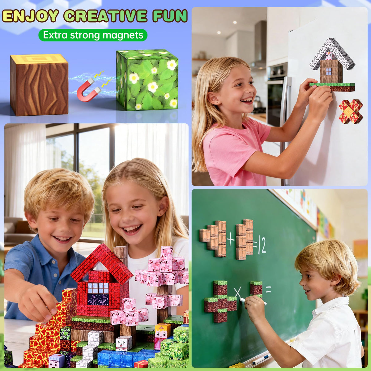 Magnetic Blocks 160pcs, Magnetic Building Cube Toys for Kids, STEM Montessori Magnet Blocks, Sensory Stacking Toy Christmas Birthday Gifts for Kids Age 3 4 5 6 7 8 9 10 🍁 All In One Marketplace Canada
