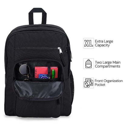 JanSport Laptop Backpack - Computer Bag with 2 Compartments, Ergonomic Shoulder Straps, 38.1 cm Laptop Sleeve, Haul Handle - Black
