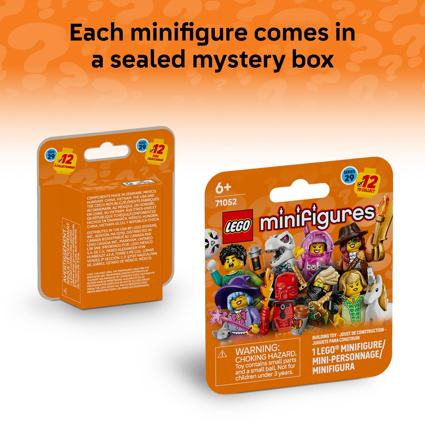 LEGO Minifigures Series 29 6 Pack - Mystery Box Multipack - Birthday Party Favors for Boys & Girls, Ages 6+ - Goodie Bag Stuffers for Kids - 66814 - Available at All In One Marketplace Canada