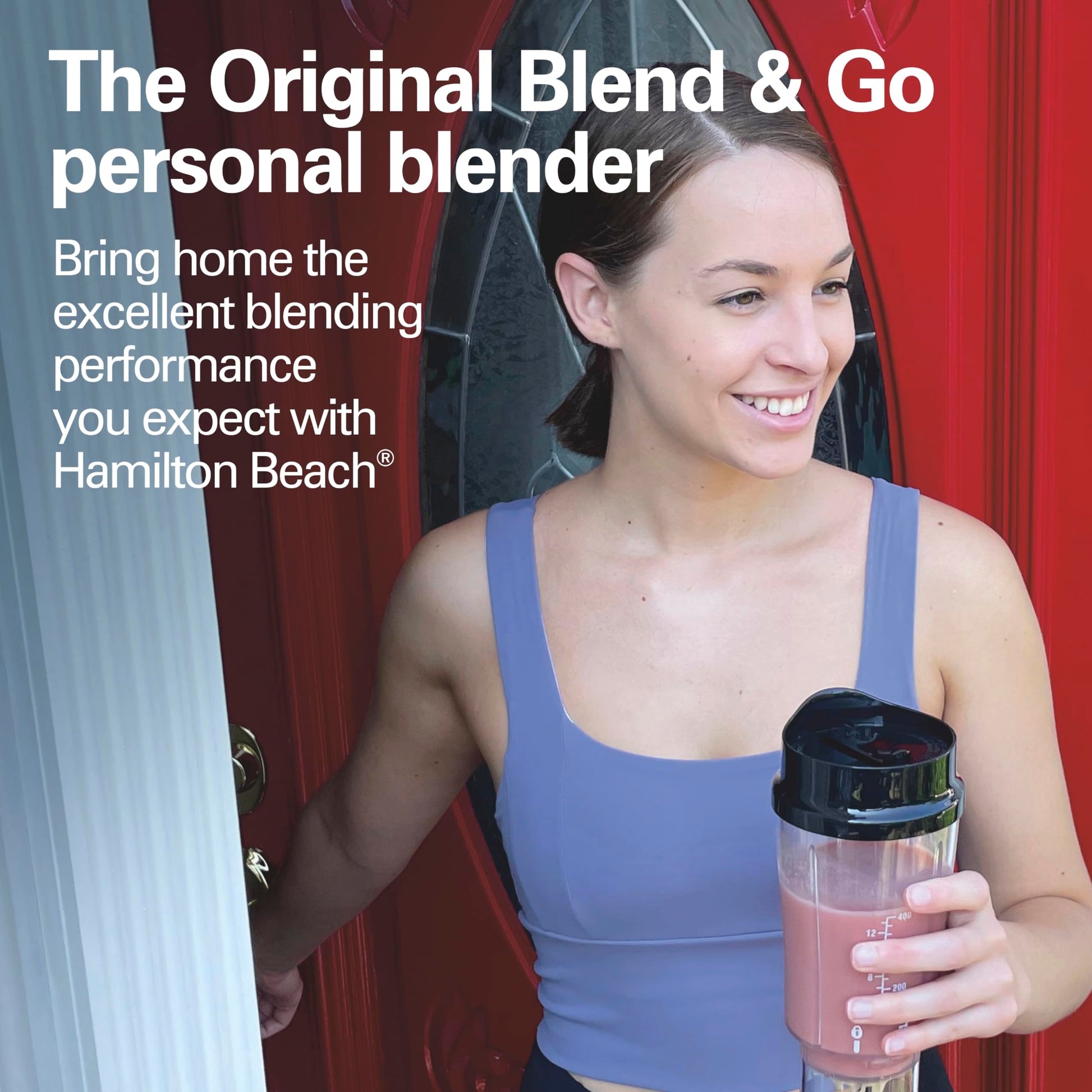 Hamilton Beach Personal Blender for Shakes and Smoothies with 14 Oz Travel Cup and Lid, Black (51101BC)