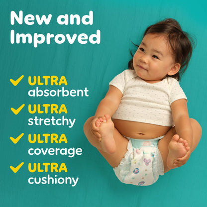 Pampers Baby Dry Ultra Diapers, Size 1, Absorbent Disposable Diapers, 1 Pack (Count of 200)