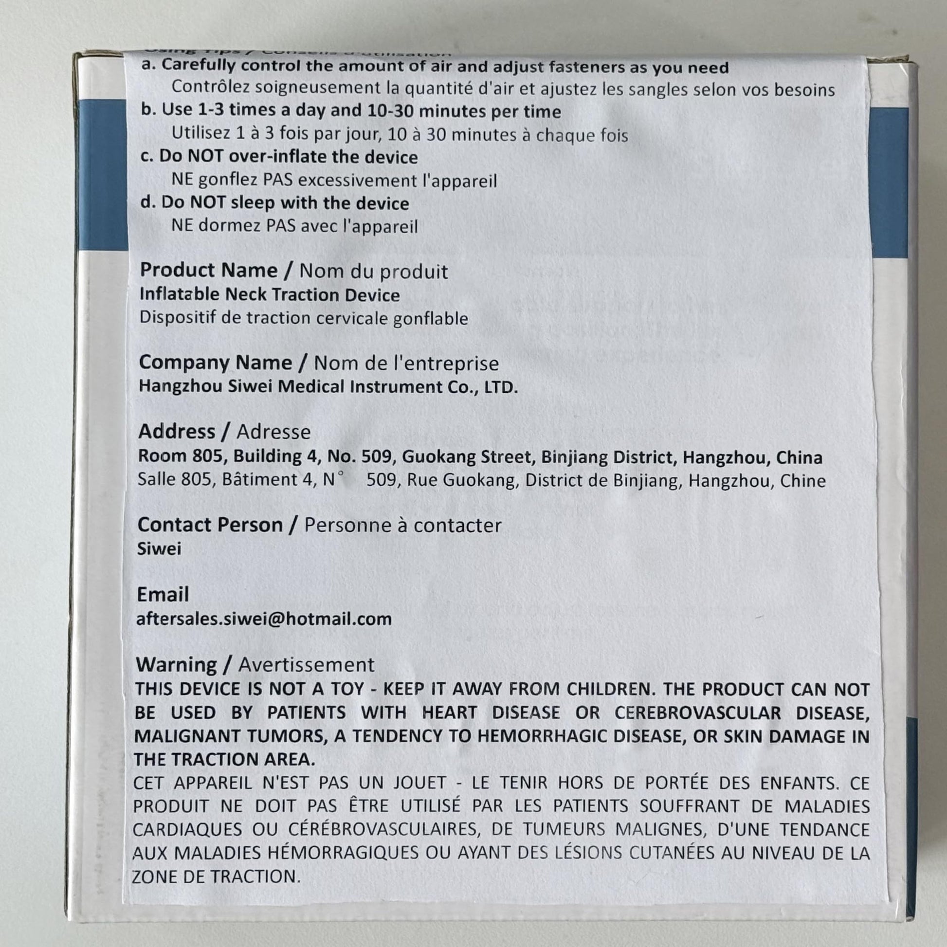 Cervical Neck Traction Device for Instant Neck Pain Relief - Inflatable & Adjustable Neck Stretcher Neck Support Brace, Neck Traction Pillow for Home Use Neck Decompression - Available at All In One Marketplace Canada