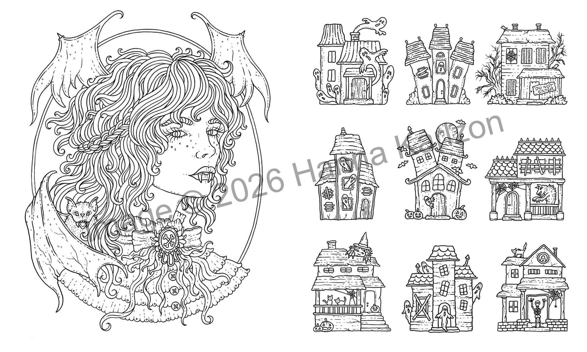 Halloween : Livre de coloriage pour adultes à couverture rigide avec papier épais de haute qualité