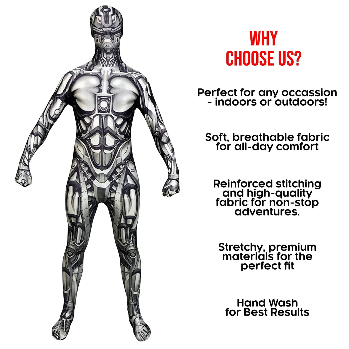 Morphsuits Monster The Android, Multi, Medium Skinsuit