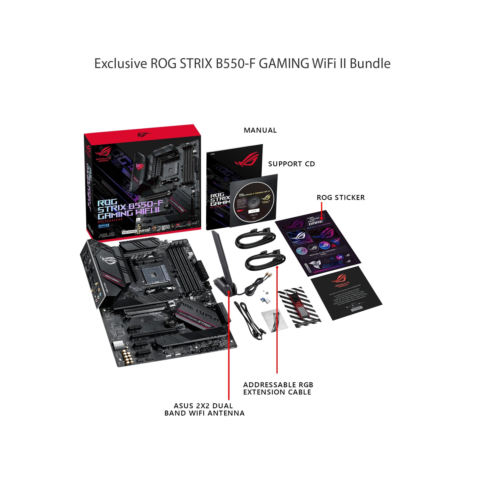 Asus ROG Strix B550-F Gaming WiFi II AMD AM4 (3rd Gen Ryzen) ATX Motherboard (PCIe 4.0,WiFi 6E, 2.5Gb LAN, BIOS Flashback, HDMI 2.1, Addressable Gen 2 RGB Header and Aura Sync) Asus