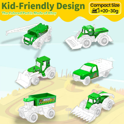 Oriate Children Diecasting Farm Car Toy Set 6pcs, Harvester, Transporter, Truck, Sprayer Small Farm Toys, Mini Cars Model Christmas, Birthday, 3 Years Old and Up Boys Girls Gifts 🍁 All In One Marketplace Canada