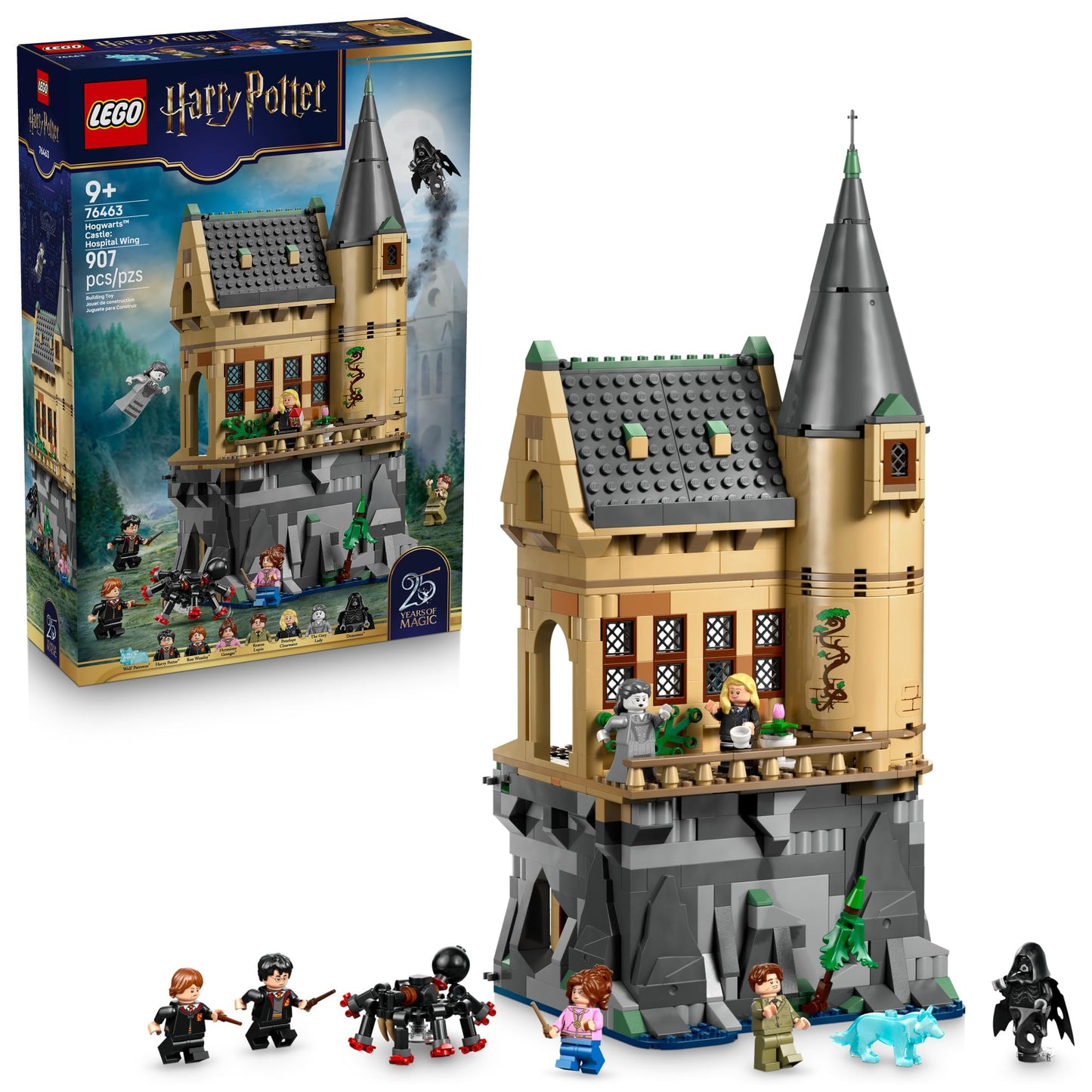 LEGO Harry Potter Hogwarts Castle: Hospital Wing Building Toy for Girls & Boys - Pretend Play Set for Kids, Ages 9+ - W/7 Minifigures & Wolf Patronus Toy Figure - Gift Idea for Birthdays - 76463 LEGO