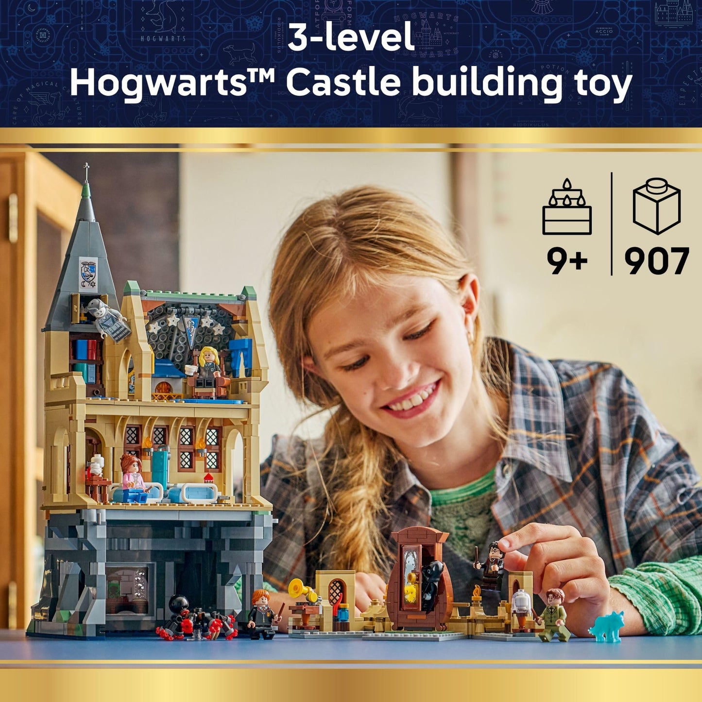 LEGO Harry Potter Hogwarts Castle: Hospital Wing Building Toy for Girls & Boys - Pretend Play Set for Kids, Ages 9+ - W/7 Minifigures & Wolf Patronus Toy Figure - Gift Idea for Birthdays - 76463 LEGO