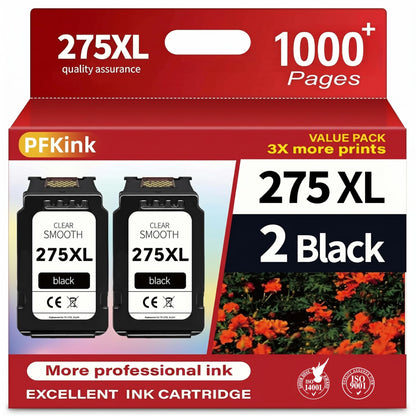275XL Black Ink Cartridge Replacement for Canon Ink 275 275XL Black PG-275 PG-275XL Works for Canon PIXMA TR4720 TS3720 TS3500 TS3522 TS3520 TS3722 TR4700 TR4722 TR4723(2 Black)