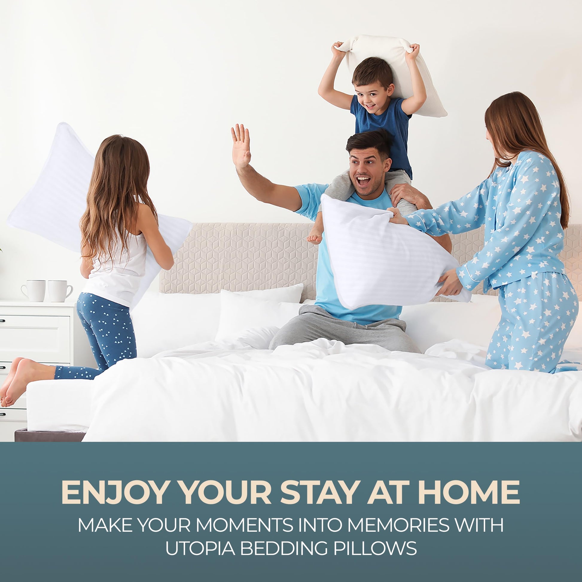Utopia Bedding Pillows Queen Size 2 Pack – Soft, Supportive Hotel Quality Bed Pillow, Down Alternative Cooling Pillow for Side, Back or Stomach Sleepers, Premium Queen Pillows - Available at All In One Marketplace Canada