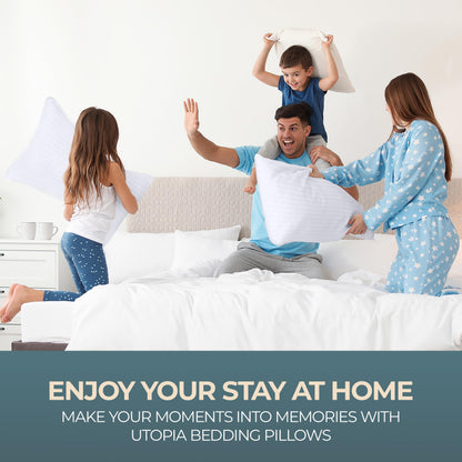 Utopia Bedding Pillows Queen Size 2 Pack – Soft, Supportive Hotel Quality Bed Pillow, Down Alternative Cooling Pillow for Side, Back or Stomach Sleepers, Premium Queen Pillows - Available at All In One Marketplace Canada