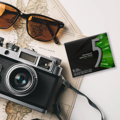 5 GUM, Spearmint-Rain Flavoured Sugar Free Chewing Gum, 15 Sticks, 10 Packs - Available at All In One Marketplace Canada
