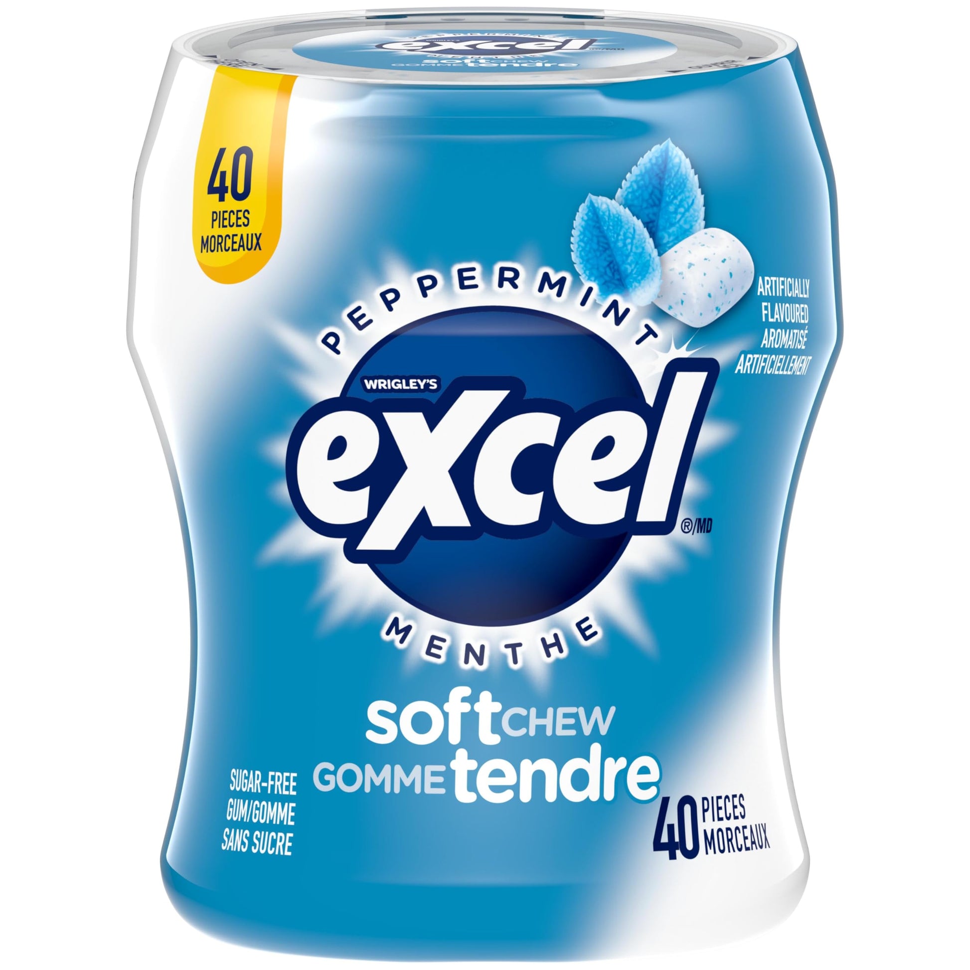 Excel Peppermint Sugar-Free Soft Chew Gum - 40 Pieces, 6-Pack Bundle
