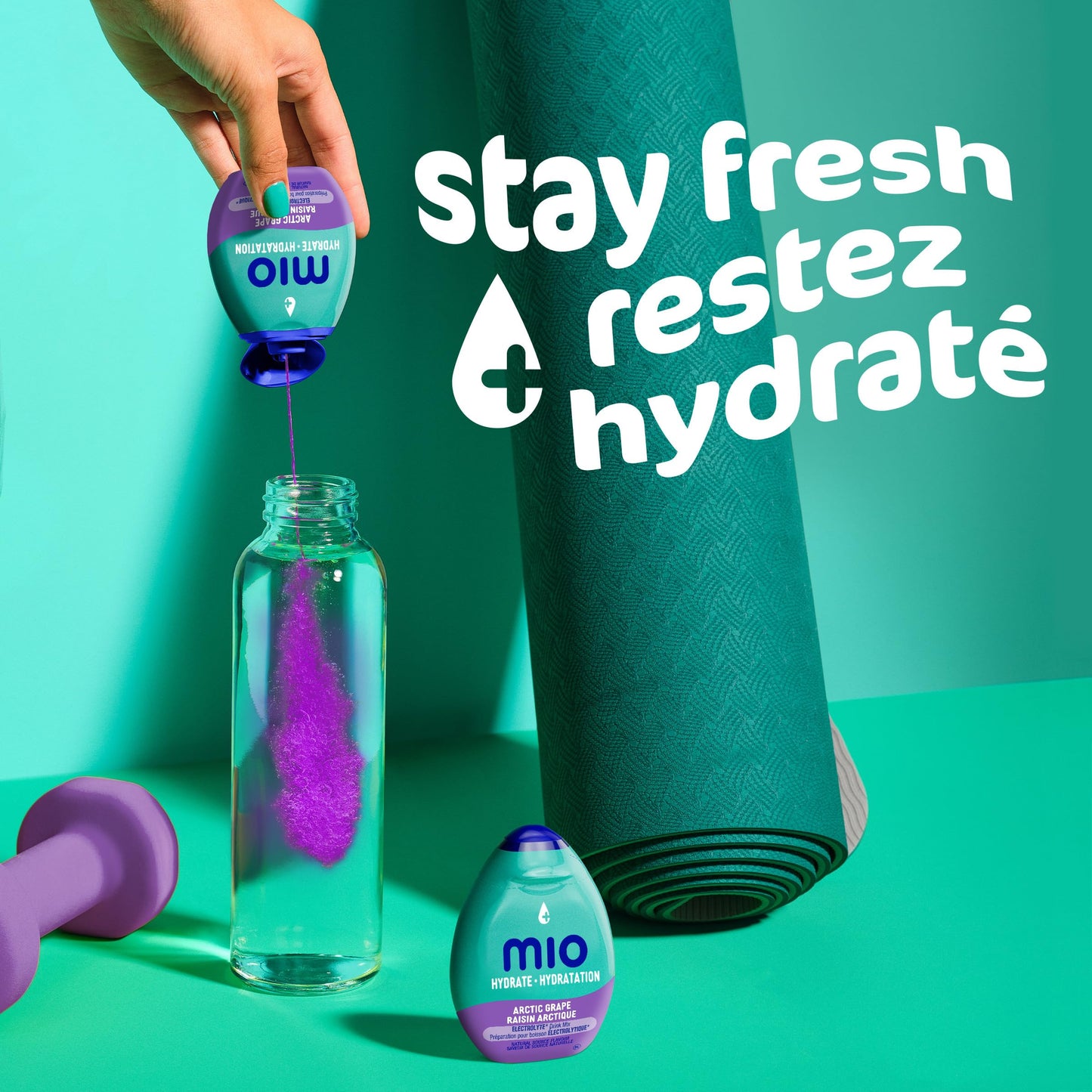 Mio Hydrate Arctic Grape Electrolyte Drink Mix, 48 mL Bottle (Pack of 12)