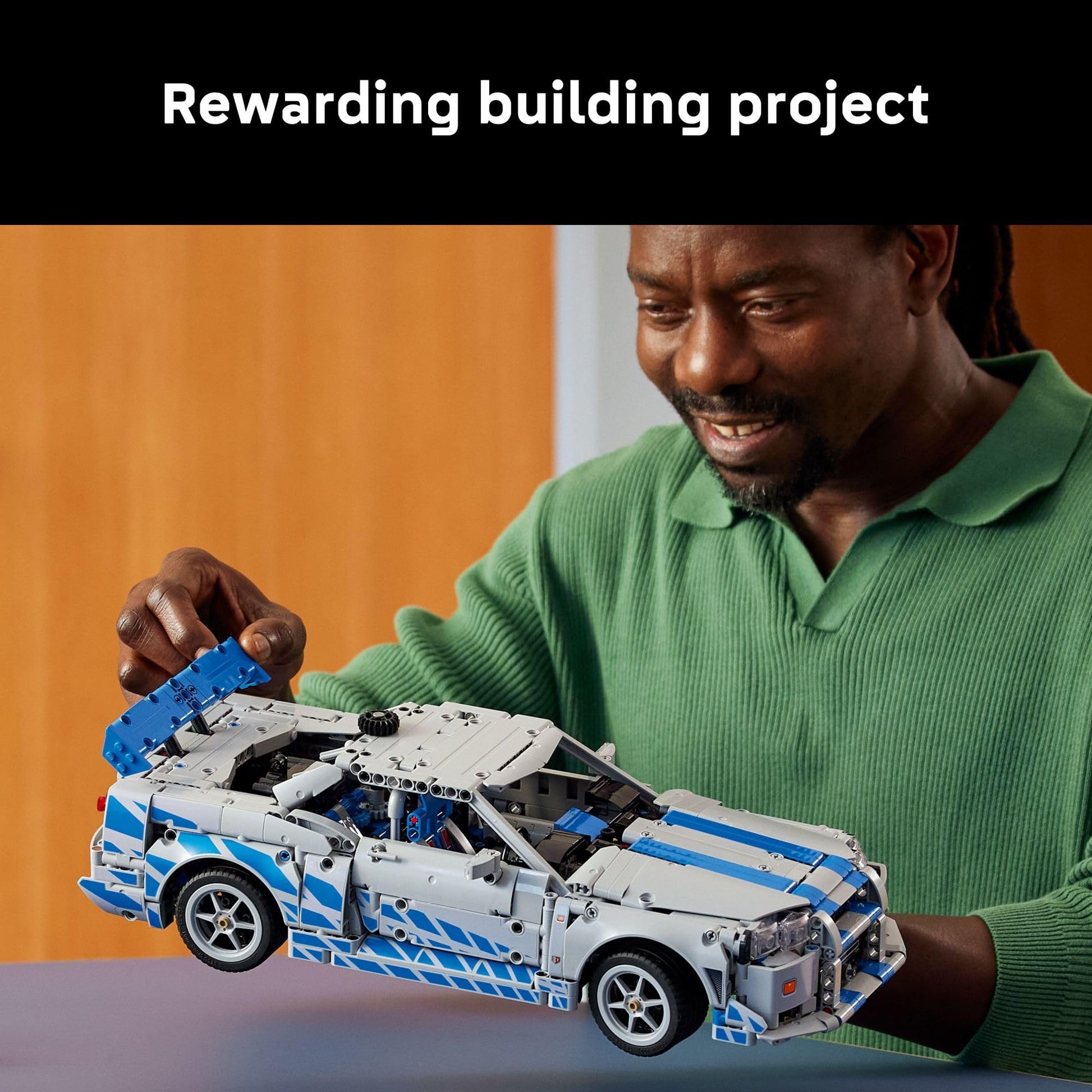 LEGO Technic 2 Fast 2 Furious Nissan Skyline GT-R (R34) Car - DIY Kit and Building Set for Adults - Collectible Model Street Racer with Drift Function - Gift for Car Enthusiasts and Movie Fans - 42210 LEGO