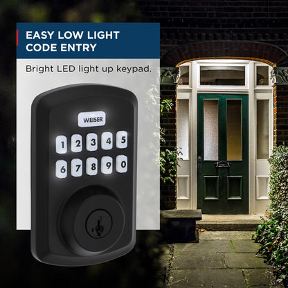 Weiser Powerbolt 3 x Daylon Combo Pack, Keyless Entry Door Lock/Deadbolt with Door Handle/Lever in Matte Black, 10-Button Keypad Door Lock, Electronic Door Locks for Front Door 🍁 All In One Marketplace Canada