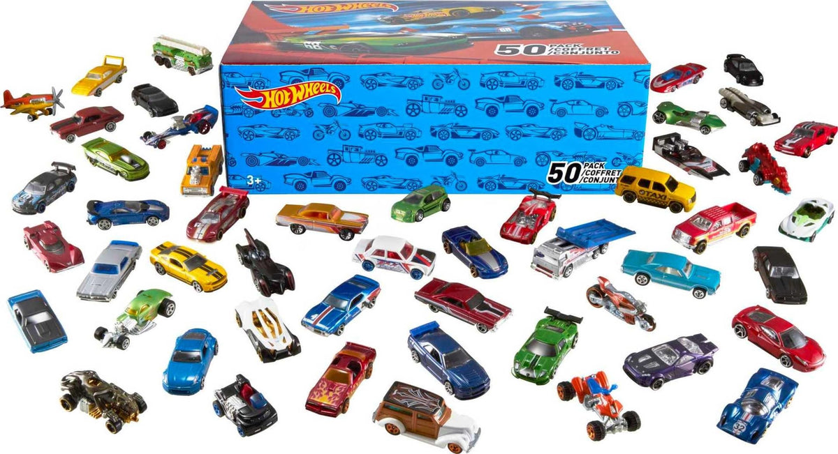 Hot Wheels 50-Pack of 1:64 Scale Vehicles (Styles May Vary)