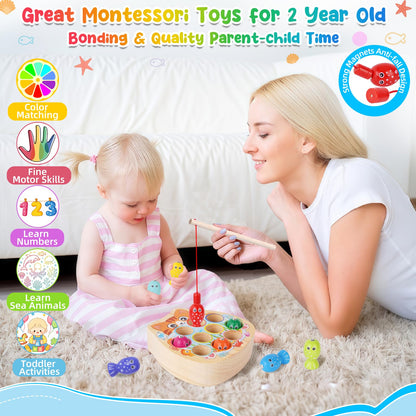 FCSONU Toddler Toys for 2 3 Year Old Boy Girl|Magnetic Fishing Game for Kid 🍁 All In One Marketplace Canada