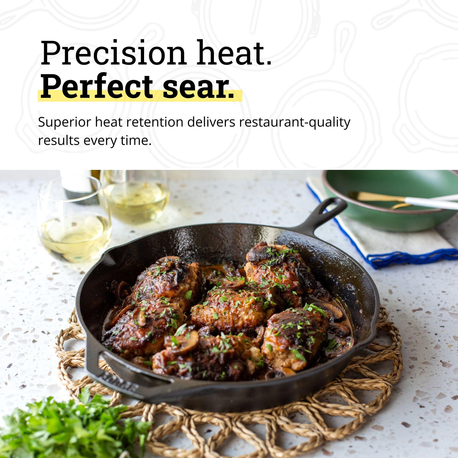 LODGE MFG L10SK3 Lodge Logic, 12" Diameter, 2" Deep, Pre-Seasoned Cast Iron Skillet, black - Available at All In One Marketplace Canada