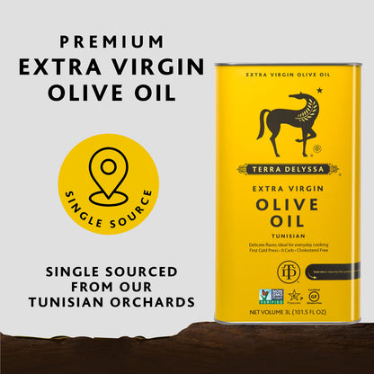 Terra Delyssa First Cold Pressed Extra Virgin Olive Oil, Single Sourced, 3 Litres (101 fl. oz) - 1 Pack, Certified Kosher. Non-GMO, Naturally Rich in Antioxidants and Polyphenols 🍁 All In One Marketplace Canada