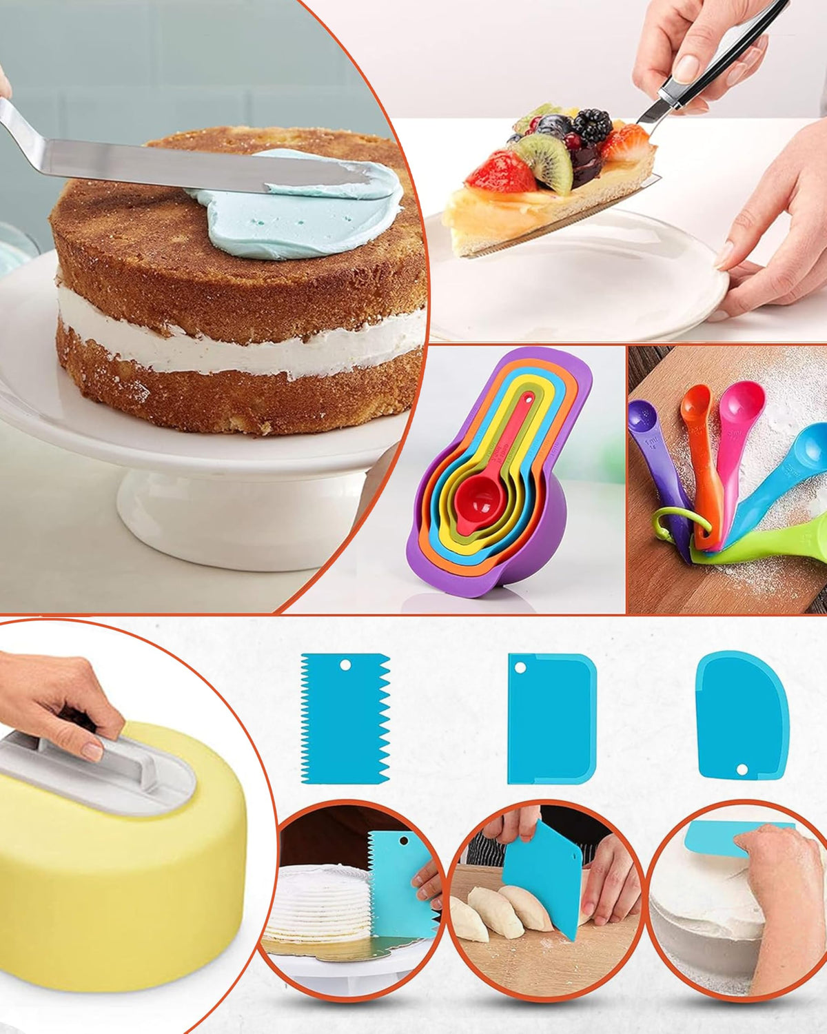 Cake Decorating Supplies, 700PCs Cake Decorating Kit 3 Springform Cake Pans, Cake Turntable, Numbered Piping Icing Tips, Chocolate Mold,Leveler, Baking Supplies Cupcake Liner & more Baking Stuff RFAQK 🍁 All In One Marketplace Canada
