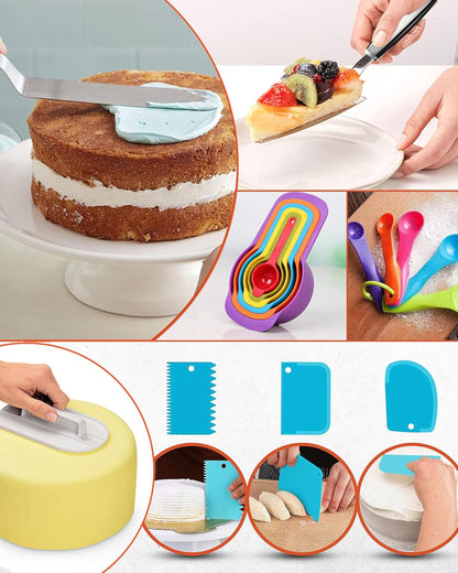 Cake Decorating Supplies, 700PCs Cake Decorating Kit 3 Springform Cake Pans, Cake Turntable, Numbered Piping Icing Tips, Chocolate Mold,Leveler, Baking Supplies Cupcake Liner & more Baking Stuff RFAQK 🍁 All In One Marketplace Canada