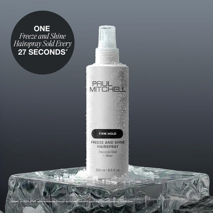 Paul Mitchell Freeze and Shine Hairspray, Powerful Hold + Shine, For Coarse Hair, 1 L