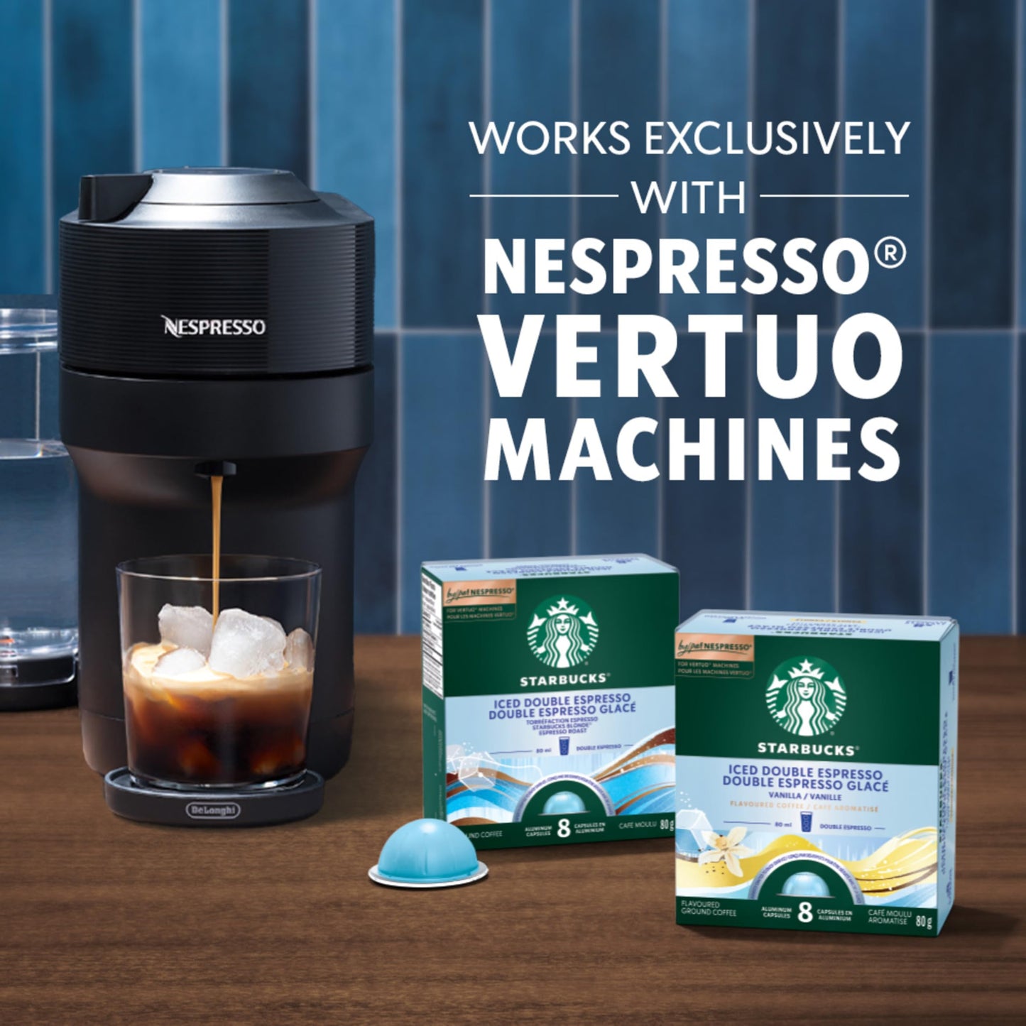 Starbucks Iced Double Espresso for Nespresso Vertuo - Blonde Roast Capsules, 320g (4-Pack)