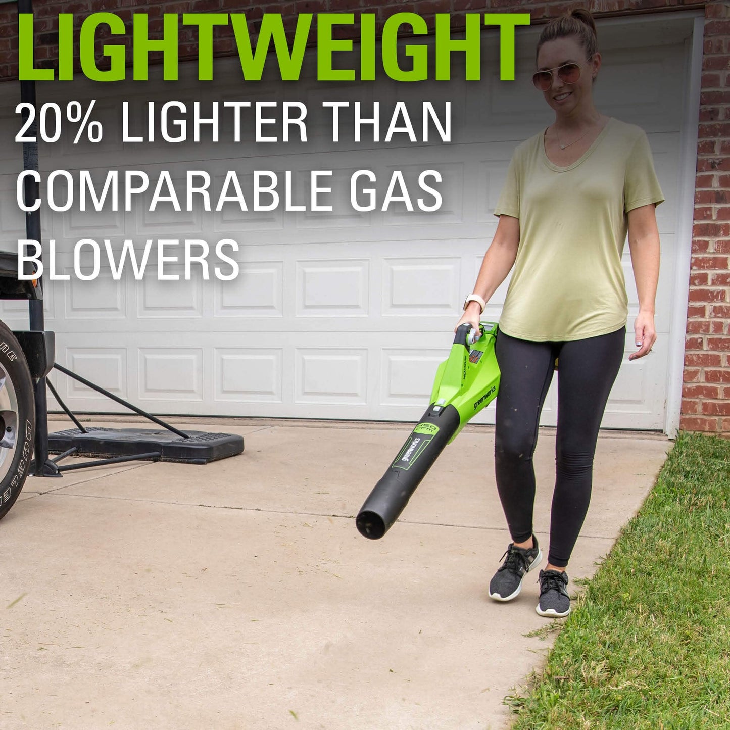 Greenworks 40V Cordless Leaf Blower (125 MPH /450 CFM) / Turbo Mode Electric Jet Blower, High Power, Lightweight & Quiet for Yard Patio Debris Leaves Dust Cleanup, Includes 2.0 Ah Battery & Charger - Available at All In One Marketplace Canada