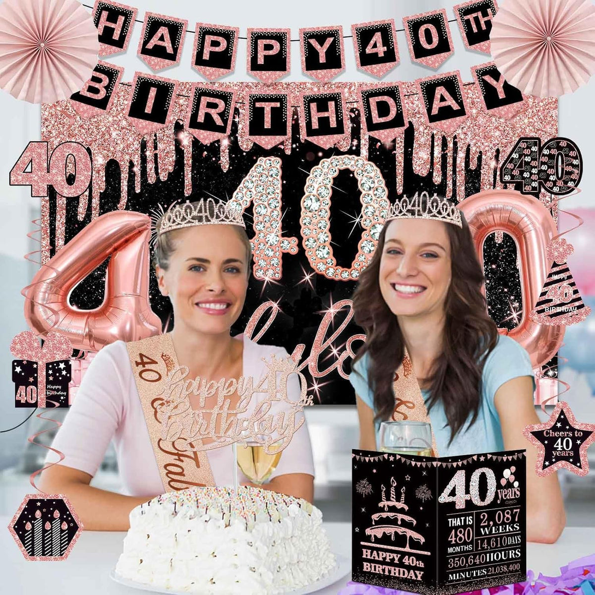 40th Birthday Decorations for Women, 32PCS 40th Birthday Party Decorations 🍁 All In One Marketplace Canada