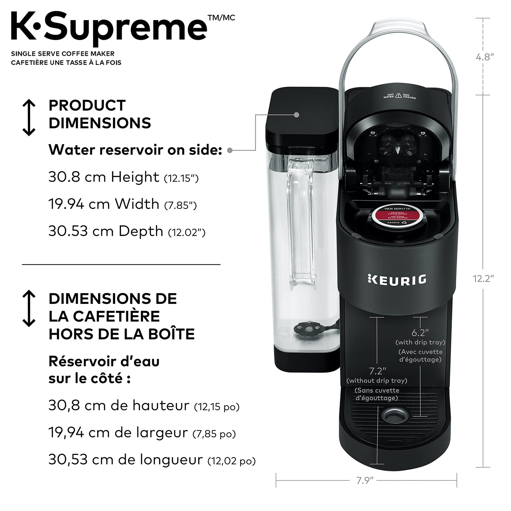Keurig K-Supreme Single Serve K-Cup Pod Coffee Maker in Black with MultiStream Technology