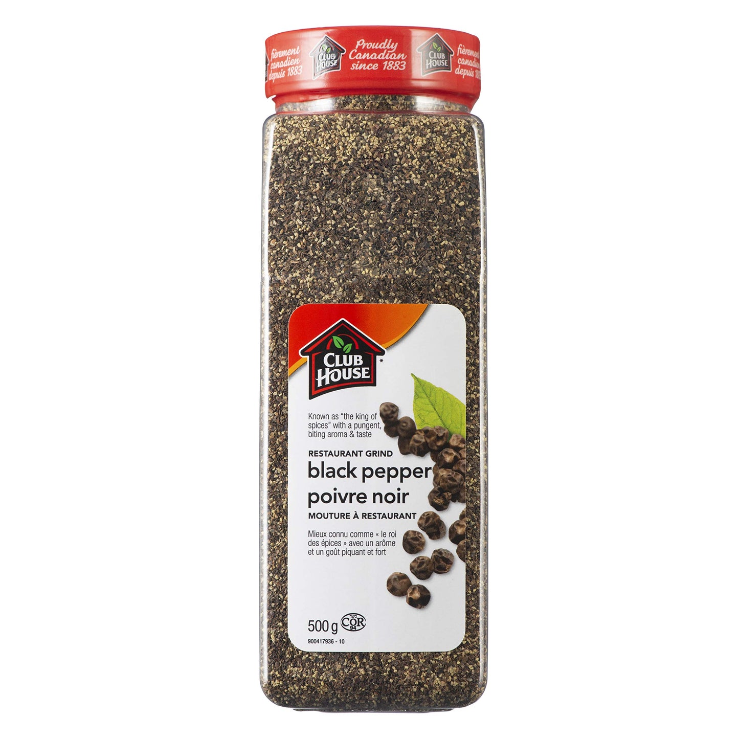 Club House Herbs & Spices, Restaurant Grind Black Pepper, 500 g Club House