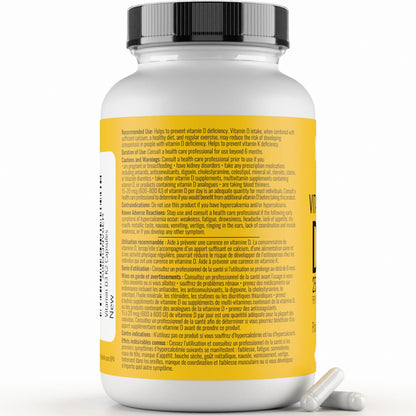 Vitamin D3 K2 Supplement - 2500 IU D3, 120 mcg K2 MK7 x 124 Capsules - Plant-Based, Vegan - Prevents Deficiency, Supports Bone Health in Women and Men - Made in Canada, Third-Party Tested - Nutritionn