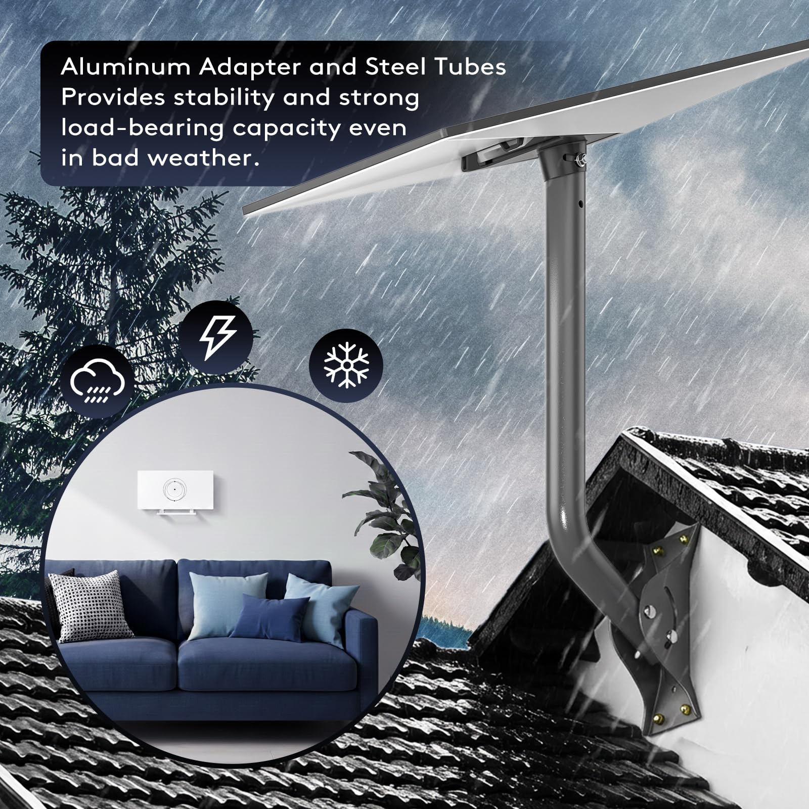 Compatible with Starlink Gen 3/4/4X All-in-One Mount Kit: Heavy-Duty Outdoor Dish & Indoor Router Mount, Short Wall, Roof, and Pole Mount Compatible, Sturdy Accessories for Full Setup - Available at All In One Marketplace Canada