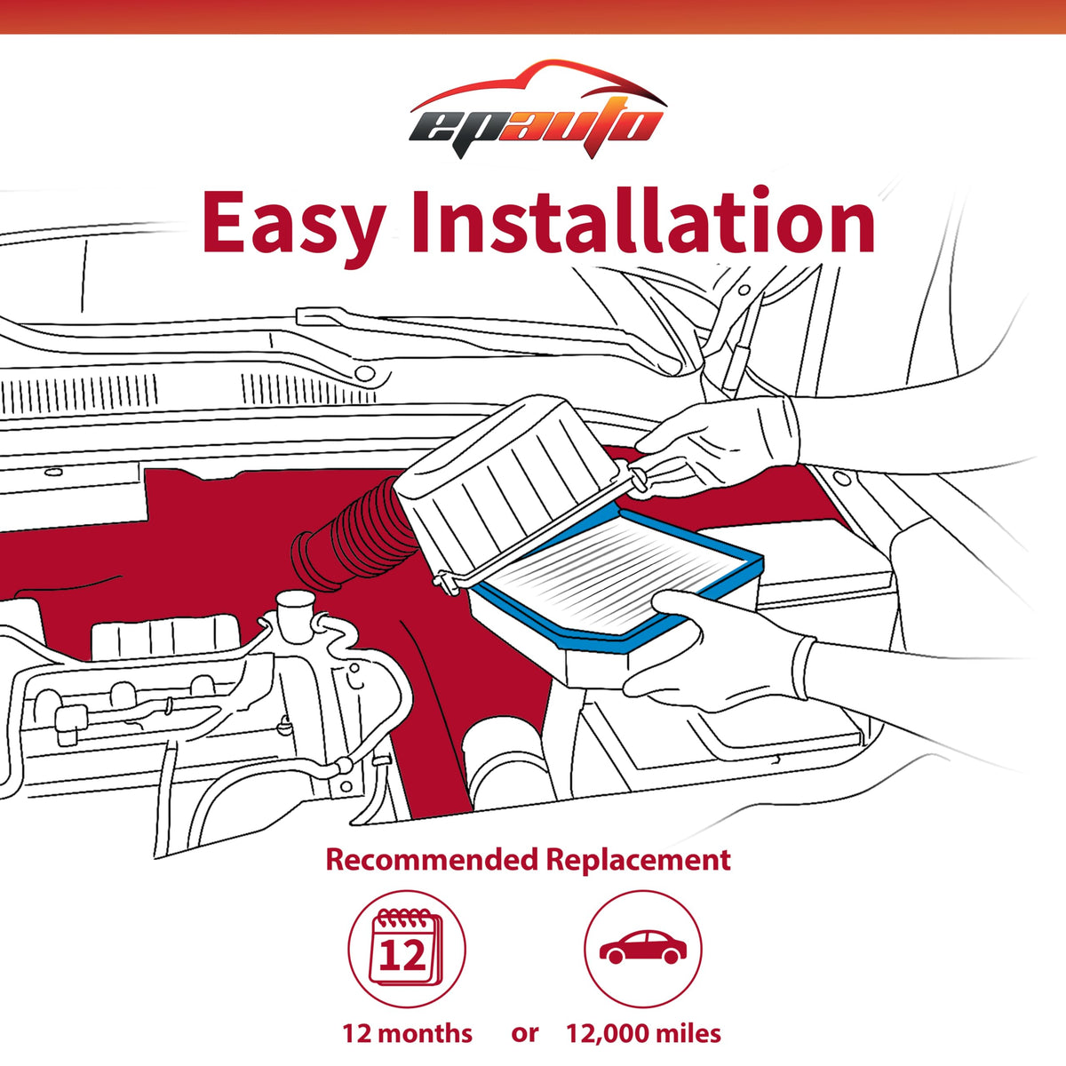EPAuto GP943 (CA11943) Engine Air Filter Replacement for Kia 🍁 All In One Marketplace Canada